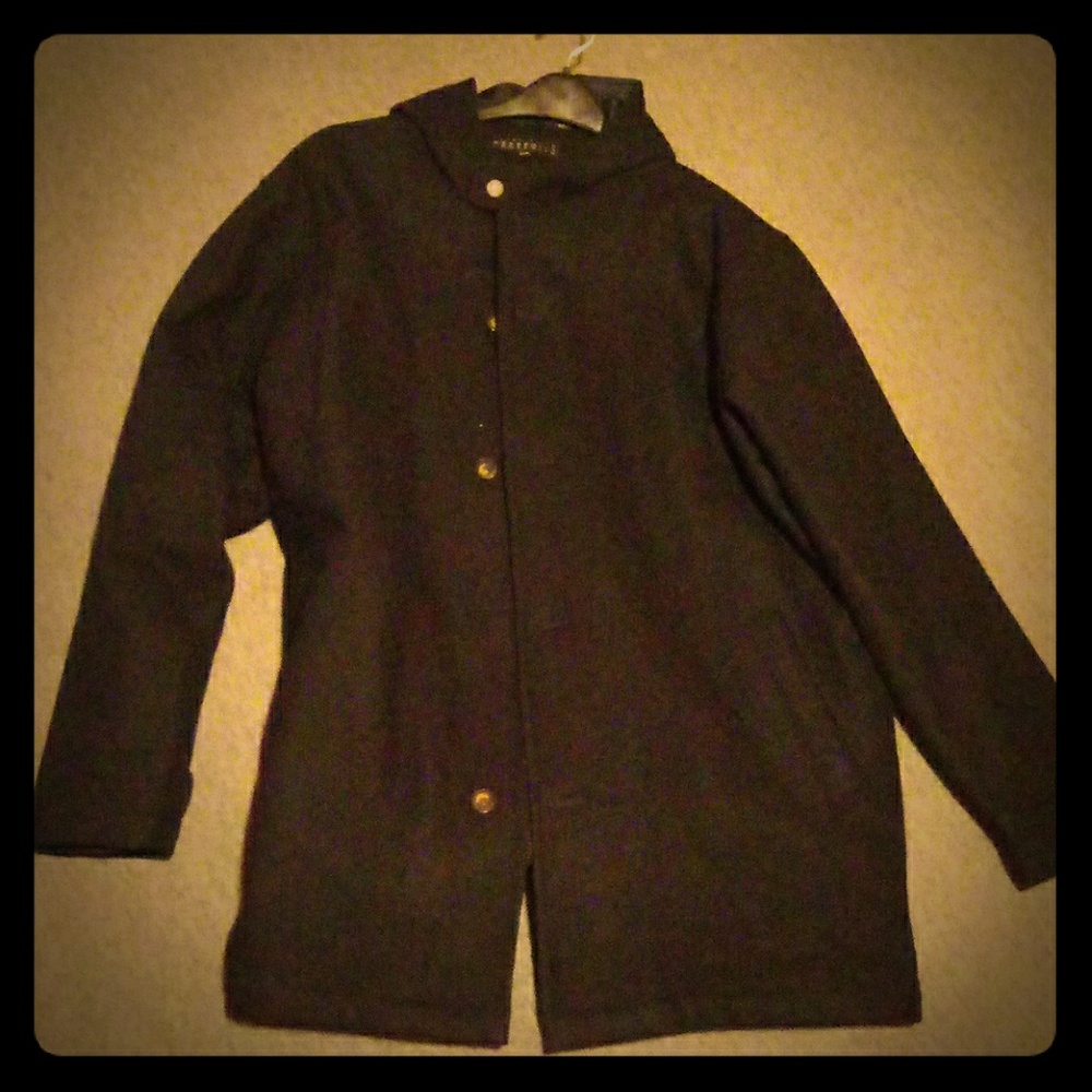 Perry Ellis Portfolio 100% wool coat XXL, hooded